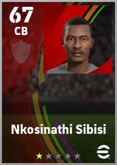 Nkosinathi Sibisi eFootball 2026 player card — 68 OVR CB