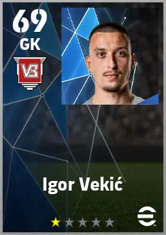 Igor Vekic eFootball 2026 player card — 69 OVR GK
