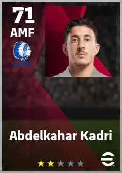 Abdelkahar Kadri eFootball 2026 player card — 71 OVR AMF