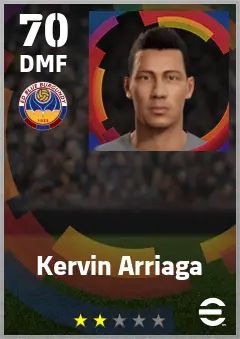 Kervin Arriaga eFootball 2026 player card — 70 OVR DMF