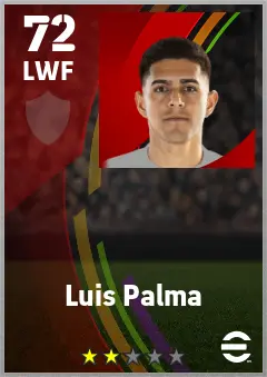 Luis Palma eFootball 2026 player card — 72 OVR LWF
