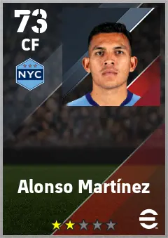 Alonso Martinez eFootball 2026 player card — 73 OVR CF
