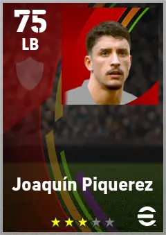 Joaquin Piquerez eFootball 2026 player card — 75 OVR LB