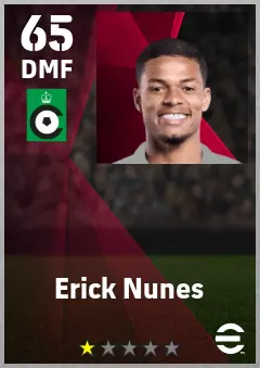 Erick Nunes eFootball 2026 player card — 65 OVR DMF