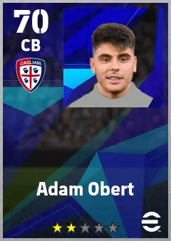 Adam Obert eFootball 2026 player card — 70 OVR CB