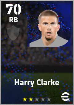 Harry Clarke eFootball 2026 player card — 70 OVR RB