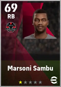 Marsoni Sambu eFootball 2026 player card — 69 OVR RB
