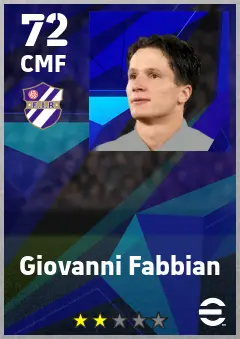 Giovanni Fabbian eFootball 2026 player card — 72 OVR CMF