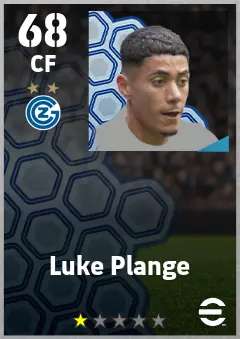 Luke Plange eFootball 2026 player card — 68 OVR CF