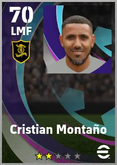 Cristian Montano eFootball 2026 player card — 70 OVR LMF