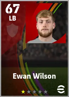 Ewan Wilson eFootball 2026 player card — 67 OVR LB