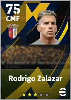 Rodrigo Zalazar eFootball 2026 player card — 75 OVR CMF