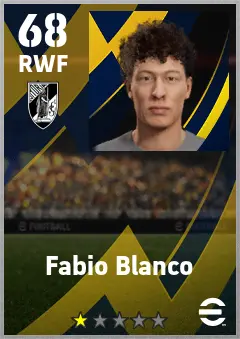 Fabio Blanco eFootball 2026 player card — 68 OVR RWF