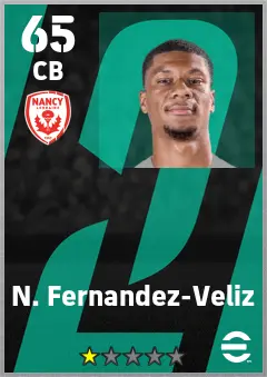 N. Fernandez-Veliz eFootball 2026 player card — 65 OVR CB