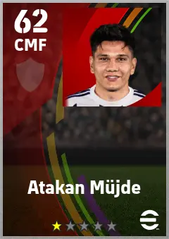 Atakan Mujde eFootball 2026 player card — 62 OVR CMF