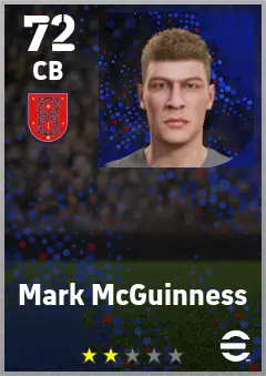 Mark McGuinness eFootball 2026 player card — 72 OVR CB