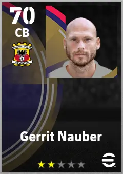 Gerrit Nauber eFootball 2026 player card — 70 OVR CB