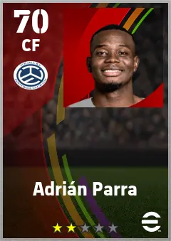 Adrian Parra eFootball 2026 player card — 70 OVR CF