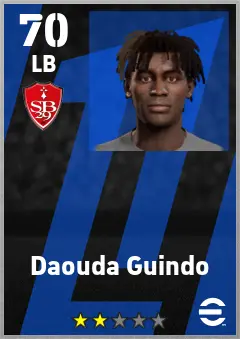 Daouda Guindo eFootball 2026 player card — 70 OVR LB