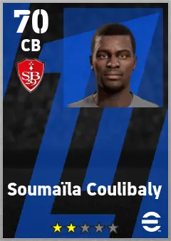 Soumaila Coulibaly eFootball 2026 player card — 70 OVR CB
