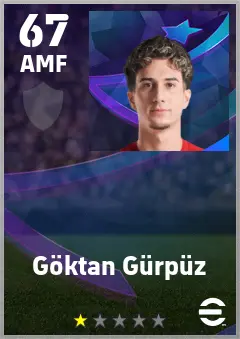 Goktan Gurpuz eFootball 2026 player card — 67 OVR AMF