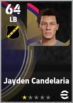 Jayden Candelaria eFootball 2026 player card — 64 OVR LB