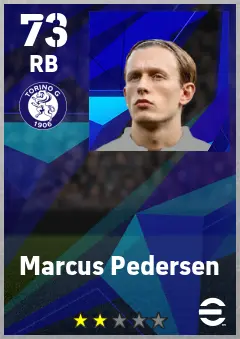 Marcus Pedersen eFootball 2026 player card — 73 OVR RB