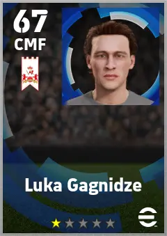 Luka Gagnidze eFootball 2026 player card — 67 OVR CMF