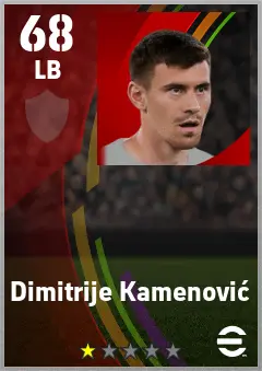 Dimitrije Kamenovic eFootball 2026 player card — 68 OVR LB