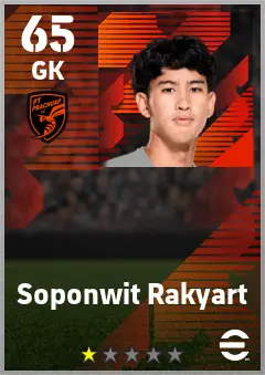 Soponwit Rakyart eFootball 2026 player card — 65 OVR GK