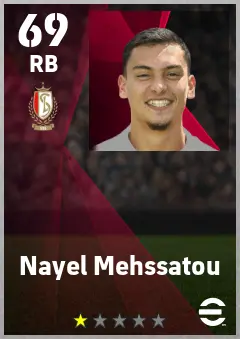 Nayel Mehssatou eFootball 2026 player card — 69 OVR RB