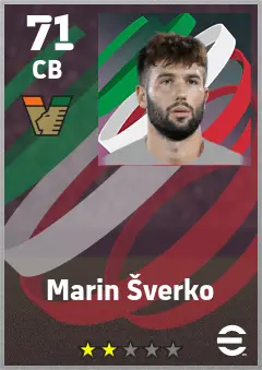 Marin Sverko eFootball 2026 player card — 71 OVR CB