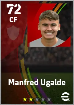 Manfred Ugalde eFootball 2026 player card — 72 OVR CF