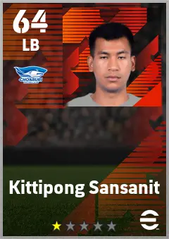 Kittipong Sansanit eFootball 2026 player card — 64 OVR LB