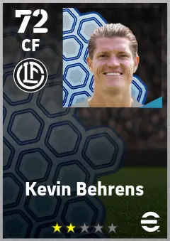 Kevin Behrens eFootball 2026 player card — 72 OVR CF