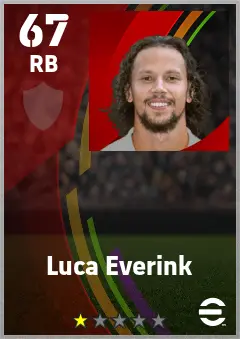 Luca Everink eFootball 2026 player card — 67 OVR RB