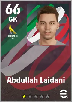 Abdullah Laidani eFootball 2026 player card — 66 OVR GK