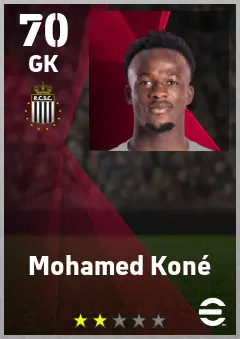 Mohamed Kone eFootball 2026 player card — 70 OVR GK