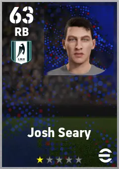 Josh Seary eFootball 2026 player card — 63 OVR RB