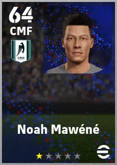 Noah Mawene eFootball 2026 player card — 64 OVR CMF