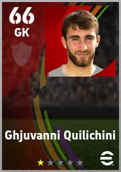 Ghjuvanni Quilichini eFootball 2026 player card — 66 OVR GK