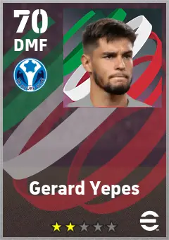 Gerard Yepes eFootball 2026 player card — 70 OVR DMF