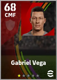 Gabriel Vega eFootball 2026 player card — 68 OVR CMF
