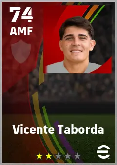 Vicente Taborda eFootball 2026 player card — 74 OVR AMF