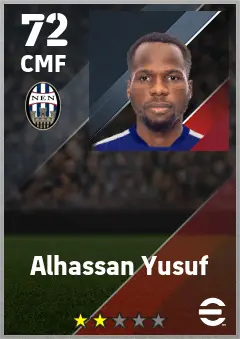 Alhassan Yusuf eFootball 2026 player card — 72 OVR CMF