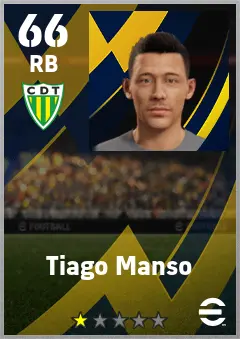 Tiago Manso eFootball 2026 player card — 66 OVR RB
