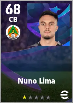 Nuno Lima eFootball 2026 player card — 68 OVR CB