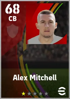 Alex Mitchell eFootball 2026 player card — 68 OVR CB