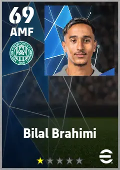 Bilal Brahimi eFootball 2026 player card — 69 OVR AMF
