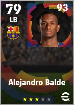 Alejandro Balde eFootball 2026 player card — 79 OVR LB